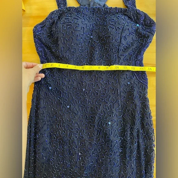 Scala navy blue beaded formal gown - Picture 11 of 16